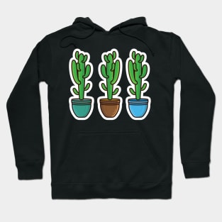 Set Of Green Cactus Plant In Vase Sticker vector illustration. Healthcare and Nature object icon concept. desert green cactus plant vector sticker design. Home plant cactus symbol graphic design. Hoodie